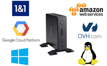 MiniPC Logos Richten Sie Ihre Telefonanlage per MiniPC oder bei einem Cloud-Anbieter Ihrer Wahl ein