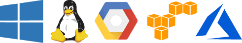 Einrichtung Logos Richten Sie 3CX on-Premise per Windows oder Linux ein oder nutzen Sie Ihr Cloud-Konto bei Google, Amazon oder Azure