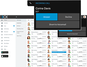 eingehender Anruf 3CX integriert ein Softphone für Windows und Mac für mehr Mobilit?t